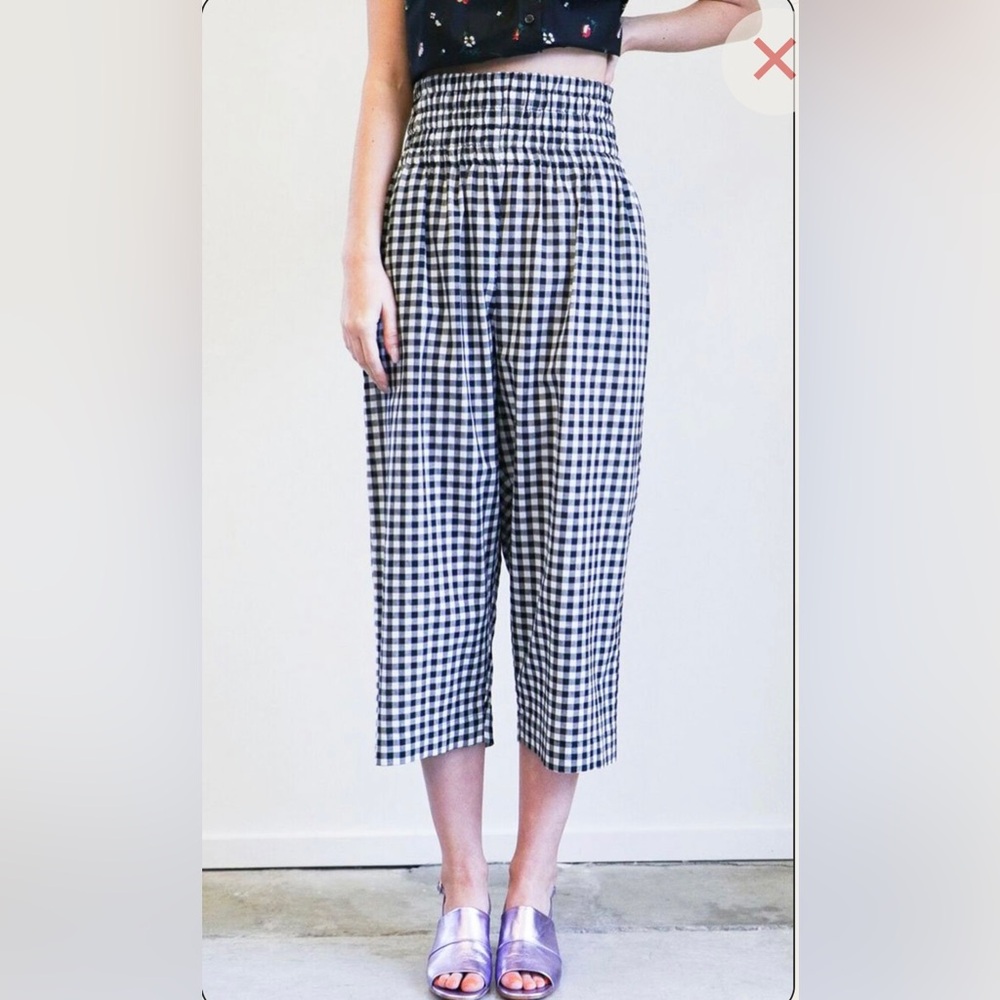 Caron Callahan Nora Pant in black and white Gingham